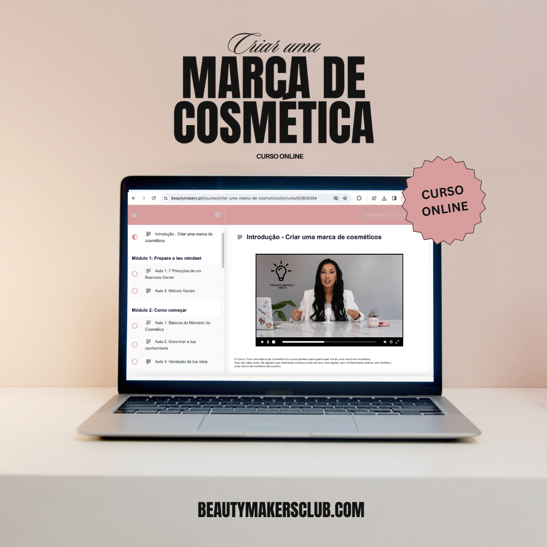 Curso "Criar uma Marca de Cosmética"